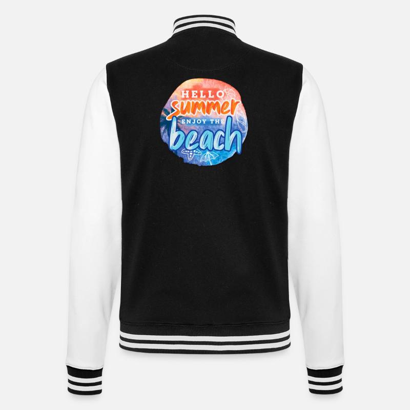 Hello Summer Beach - College-Sweatjacke - Schwarz/Weiß