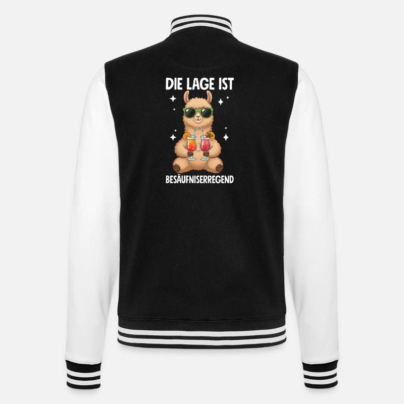 The situation is drunkenness - College Sweat Jacket - black/white