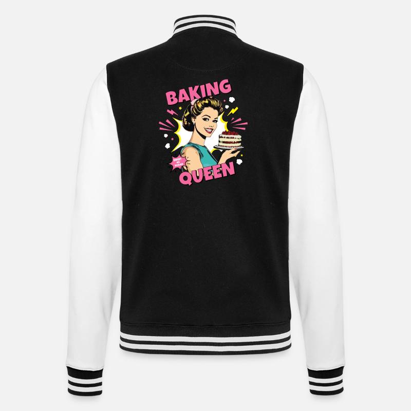 Cuisson Gâteau Cuisson Reine Cuisson Fée Boulanger Pop Art - Veste Teddy - noir/blanc