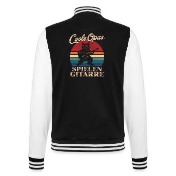 Cool Grandpas Playing Guitar Retro Grandpa - College Sweat Jacket - black/white - Back - Marisol (170cm)