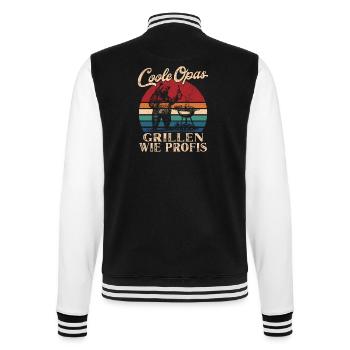 Cool Grandpas Grilling Retro Grandpa - College Sweat Jacket - black/white - Back - Marisol (170cm)