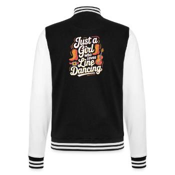 Just a girl who loves Line Dancing - College Sweat Jacket - black/white - Back - Marisol (170cm)