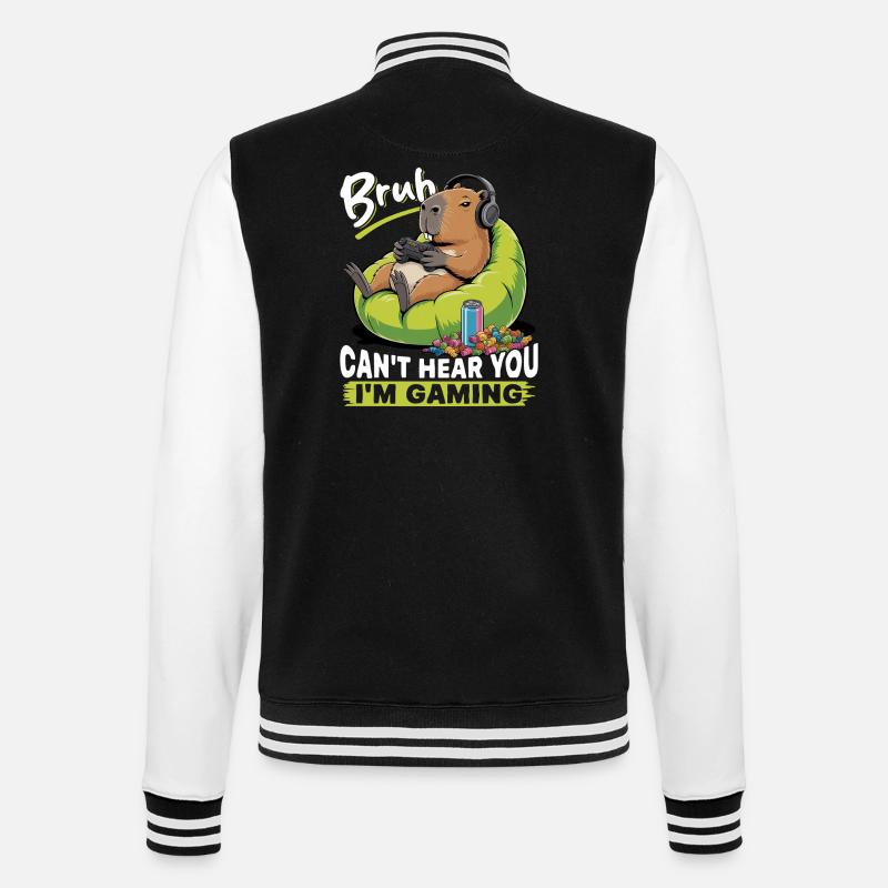 Capybara Gamer Gaming - College Sweat Jacket - black/white