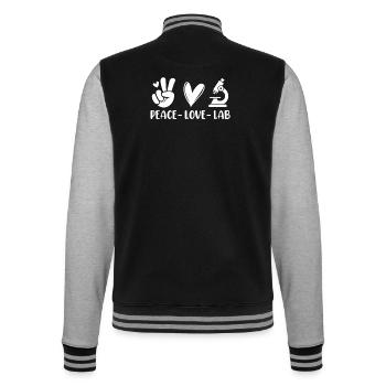 Peace Love Lab Drôle MLS Scientifique de laboratoire médical - Veste Teddy - noir/gris chiné - Dos - Marisol (170cm)