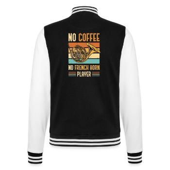 Cor français Pas de café Pas de cor Joueur Amateur de café - Veste Teddy - noir/blanc - Dos - Marisol (170cm)