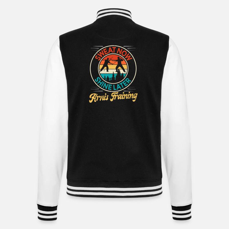 Escrima Arnis Martial Arts - College Sweat Jacket - black/white