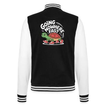 Schildkröten-Tempo mit Stil - College-Sweatjacke - Schwarz/Weiß - Hinten - Marisol (170cm)