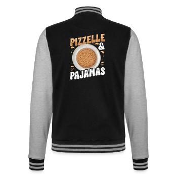 Pizzelle Waffel - Italienische Waffeln - College-Sweatjacke - Schwarz/Grau meliert - Hinten - Marisol (170cm)