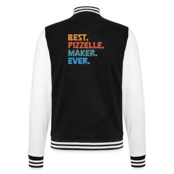 Pizzelle Waffle - Italian Waffles - College Sweat Jacket - black/white - Back - Marisol (170cm)