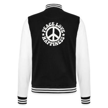 Friedenszeichen Friedenssymbol Hippie Geschenk - College-Sweatjacke - Schwarz/Weiß - Hinten - Marisol (170cm)