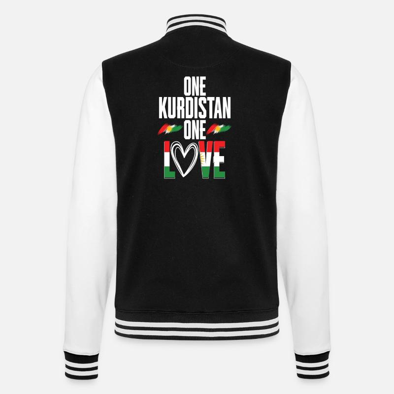 Kurdistan Kurde Kurden - College-Sweatjacke - Schwarz/Weiß