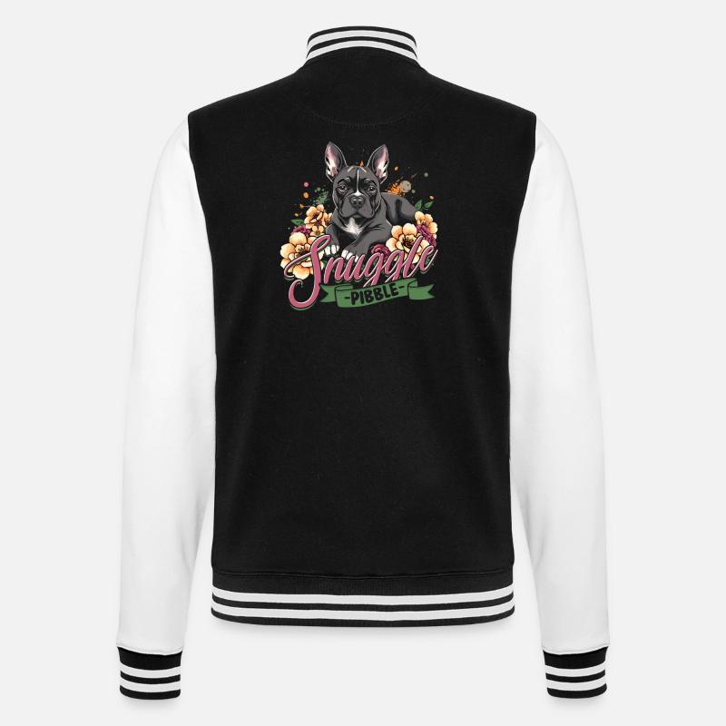 Pitbull Pitbulls Snuggle Pibble - College-Sweatjacke - Schwarz/Weiß