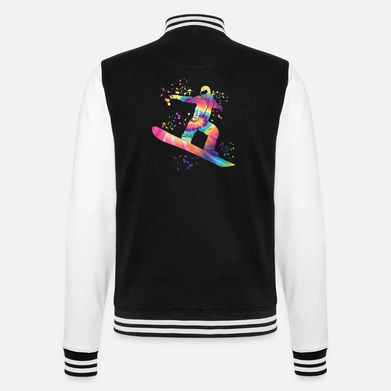 Snowboarder Snowboarding Snowboard - College Sweat Jacket - black/white