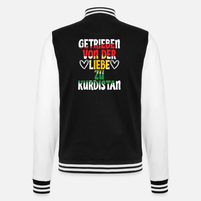 Kurdistan Kurde Kurden - College-Sweatjacke - Schwarz/Weiß