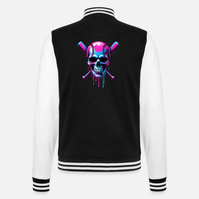 Baseball Skull Batte de Baseball - Veste Teddy - noir/blanc