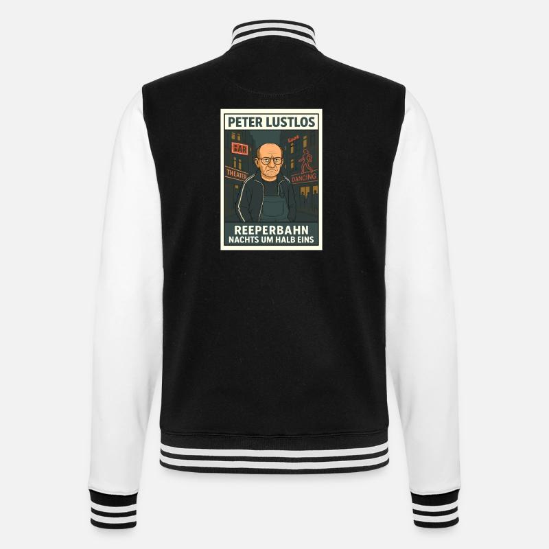 Peter Lustlos – Reeperbahn Nachts um halb eins - College-Sweatjacke - Schwarz/Weiß