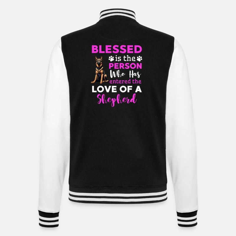 Deutscher Schäferhund Hunde Spruch - College-Sweatjacke - Schwarz/Weiß