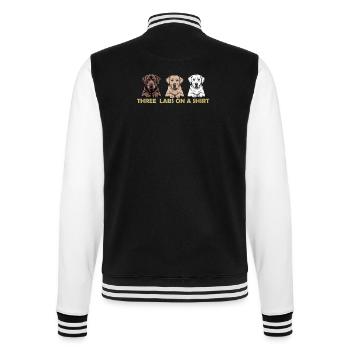 Three Labs on a Shirt – Labrador Retriever Trio - College Sweat Jacket - black/white - Back - Marisol (170cm)
