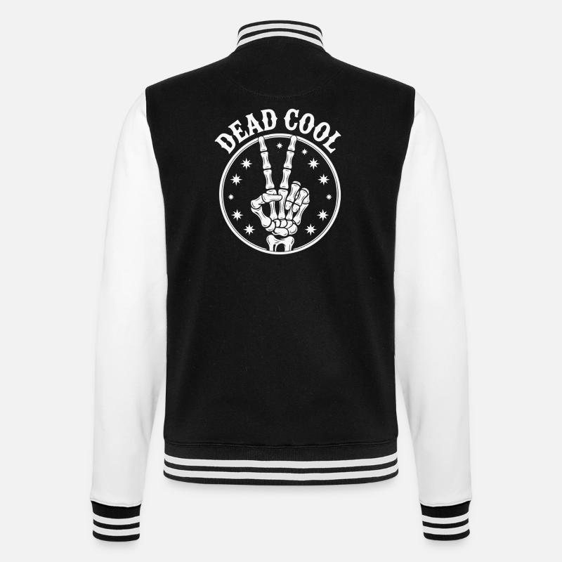SKULL DEAD COOL - College Sweat Jacket - black/white