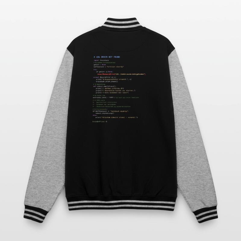 404 Brain Not Found Python Code College-Sweatjacke