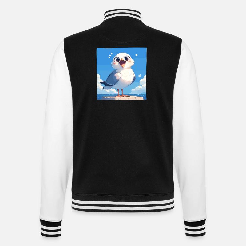 Möwen Möwe - College-Sweatjacke - Schwarz/Weiß