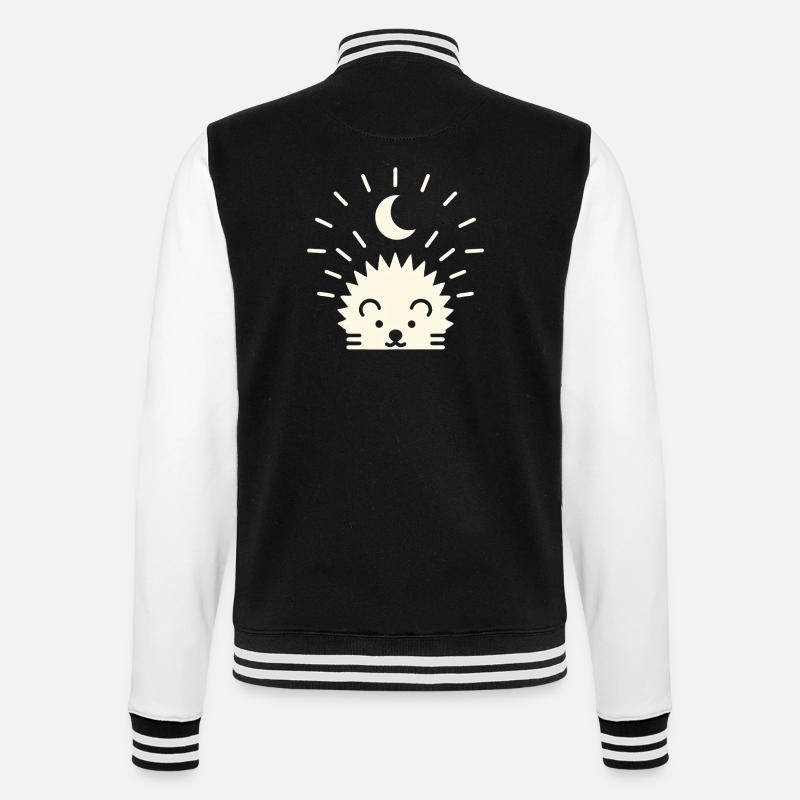 Mondschein-Igel - College-Sweatjacke - Schwarz/Weiß
