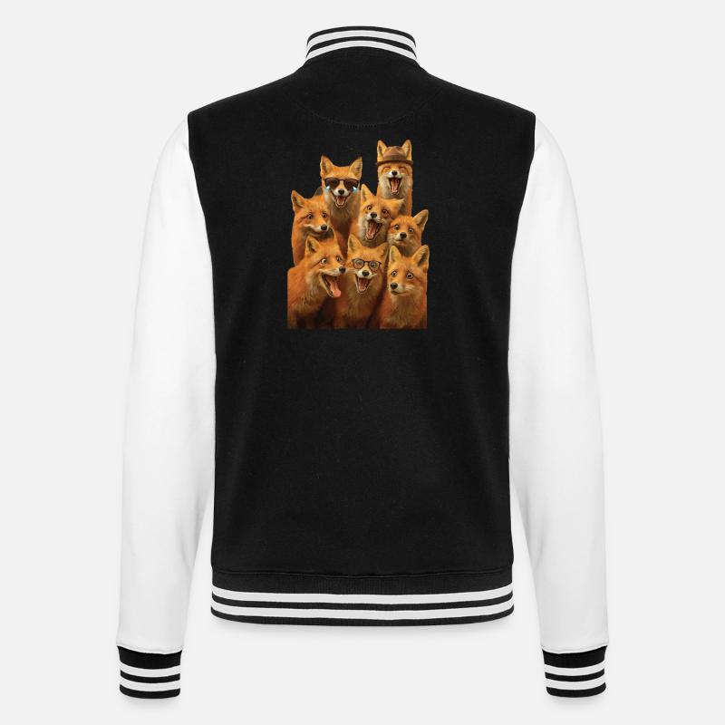 Fuchs - College-Sweatjacke - Schwarz/Weiß