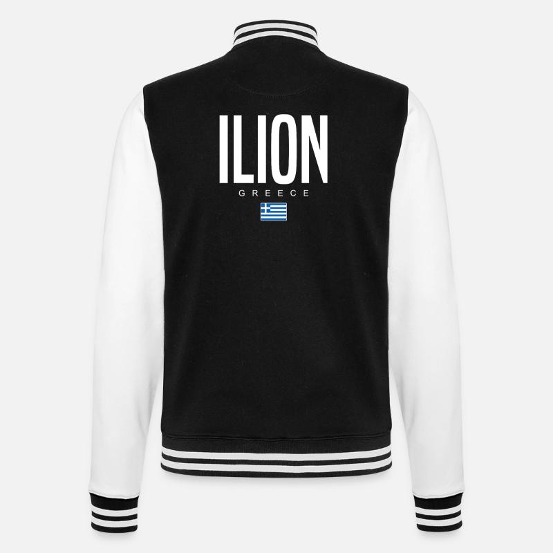 Ilion, Grèce - Veste Teddy - noir/blanc