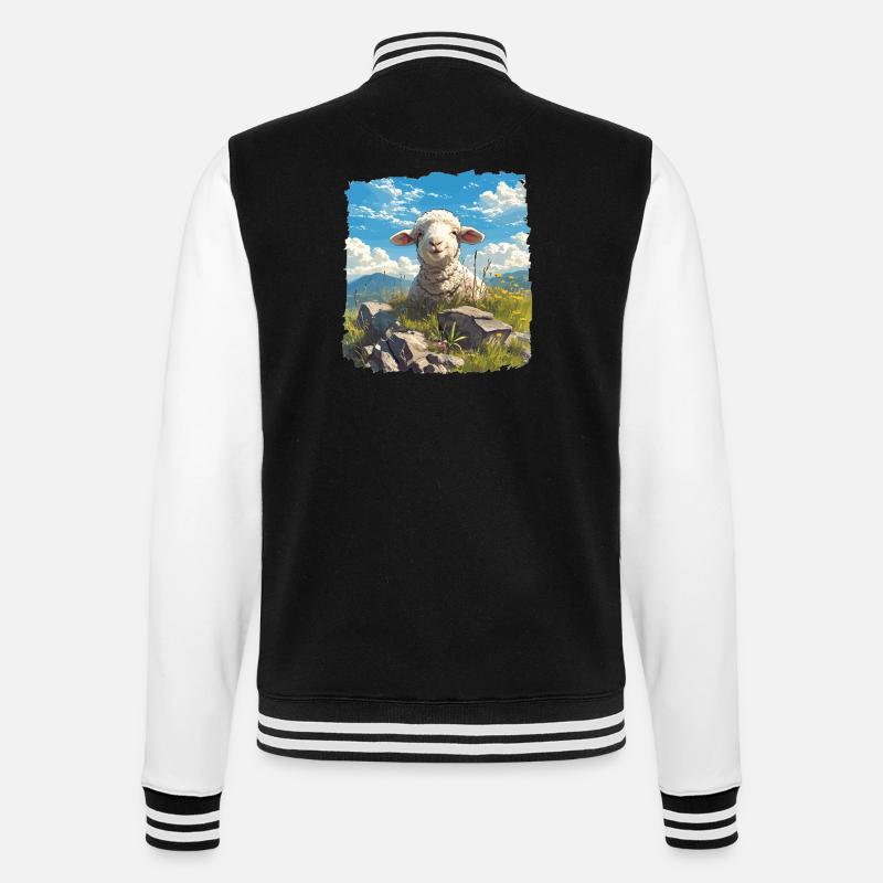 Sheep Sheep - College Sweat Jacket - black/white