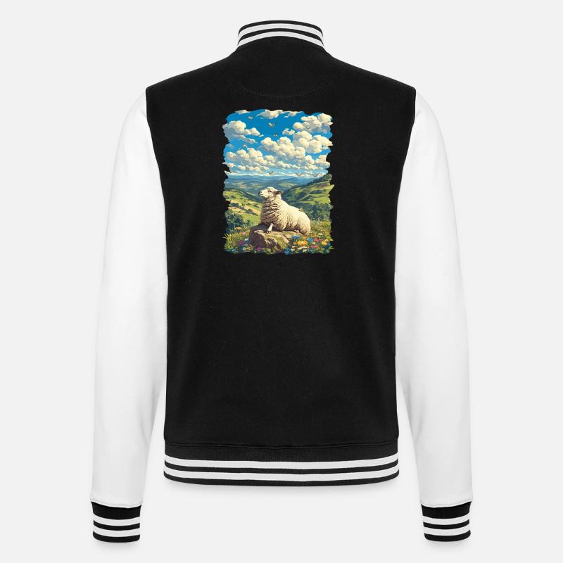 Sheep Sheep - College Sweat Jacket - black/white
