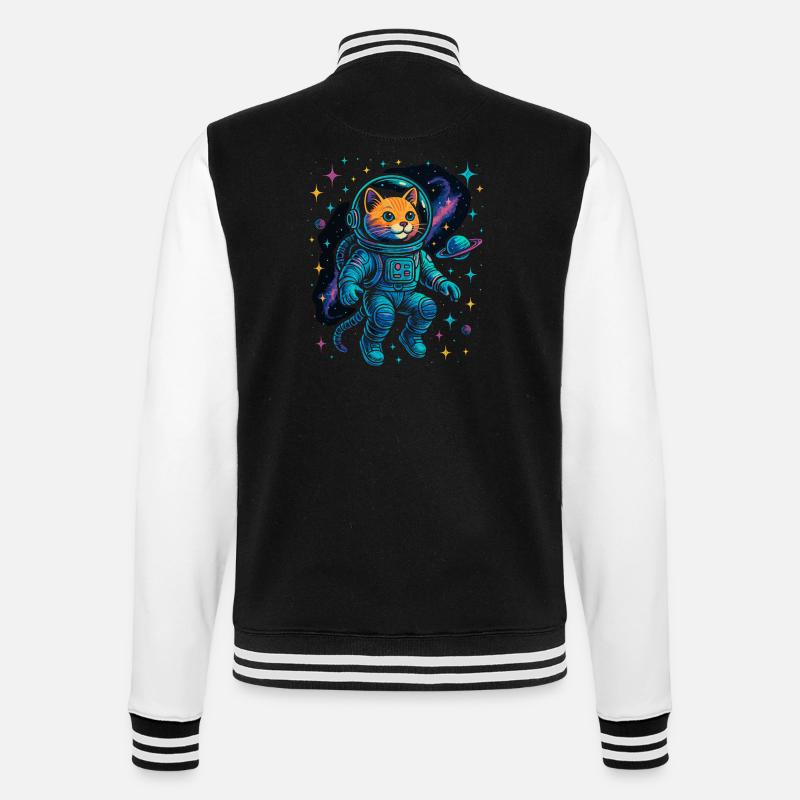 Chat de l’espace - Chat astronaute - Veste Teddy - noir/blanc