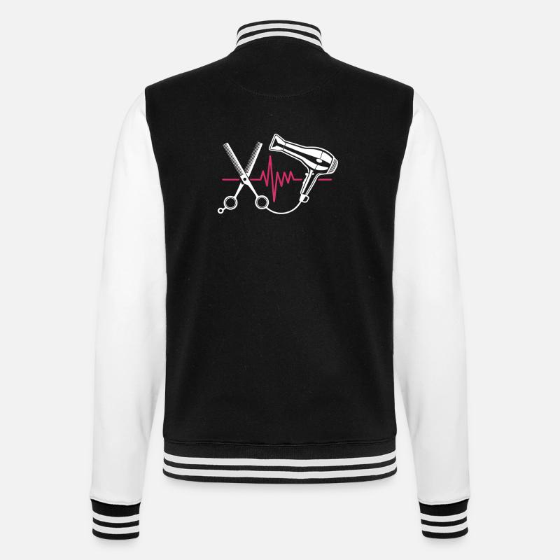 Coupe de cheveux de coiffeur - Veste Teddy - noir/blanc