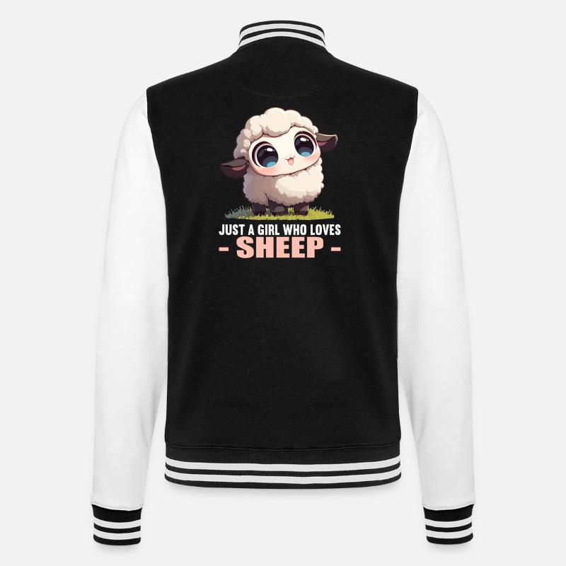 Sheep Sheep - College Sweat Jacket - black/white