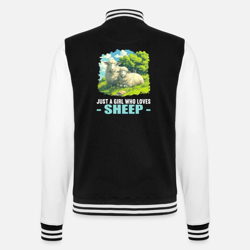 Sheep Sheep - College Sweat Jacket - black/white