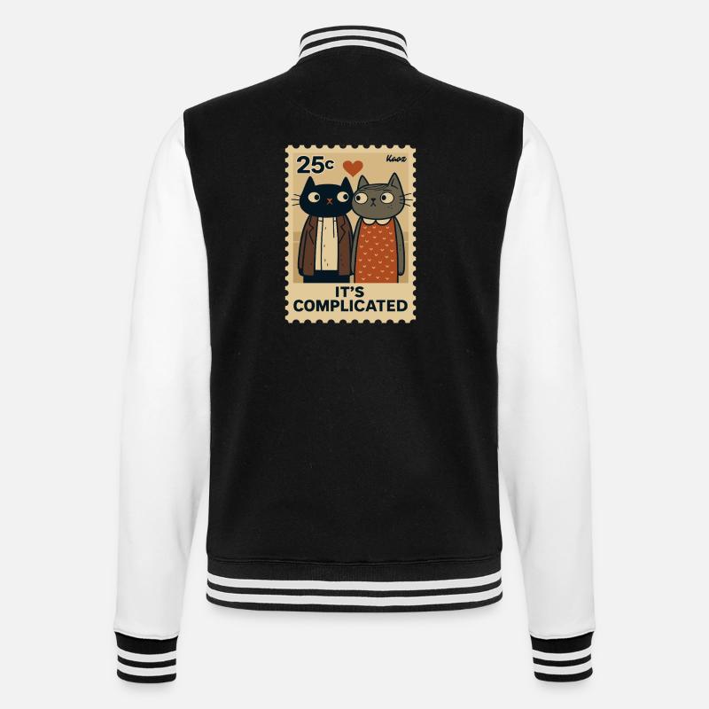 with a red heart - College Sweat Jacket - black/white