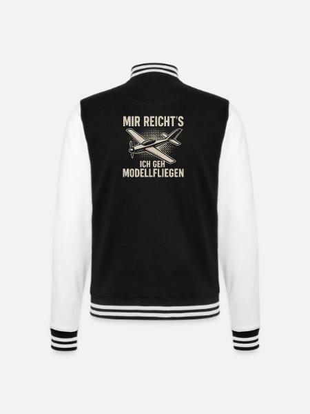 Mir reicht’s – Ich geh Modellfliegen - College-Sweatjacke - Schwarz/Weiß