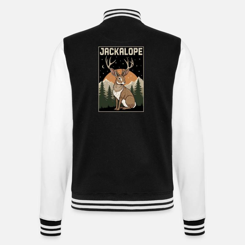 Jackalope - College-Sweatjacke - Schwarz/Weiß