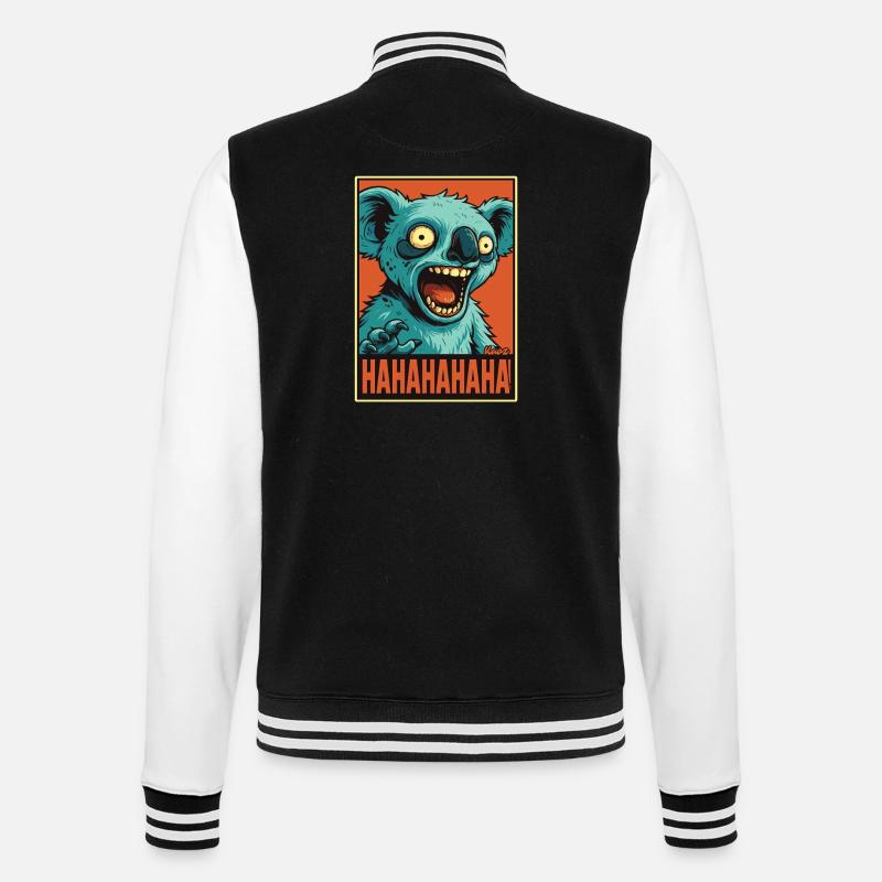 Crier Rire Comique Koala - Veste Teddy - noir/blanc