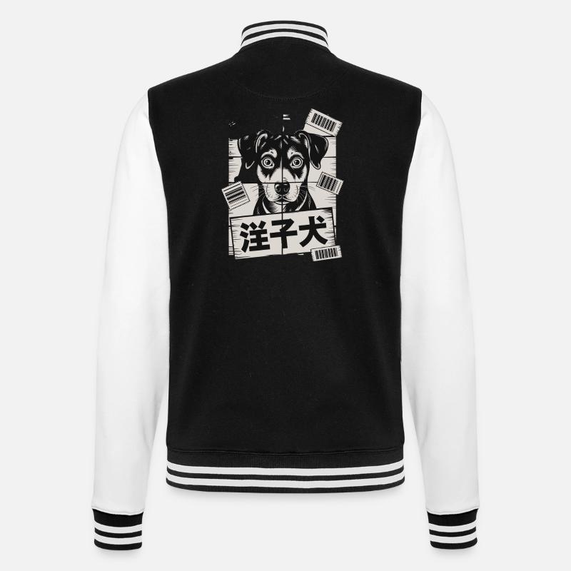 Niedlicher Hund Mit Barcode-Poster - College-Sweatjacke - Schwarz/Weiß