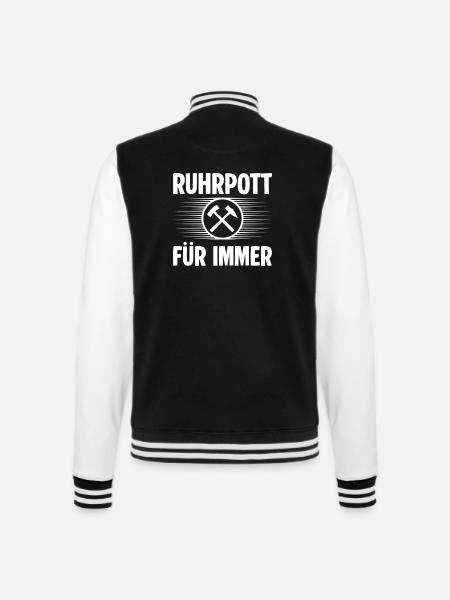 Ruhrpott Fuer immer - College-Sweatjacke - Schwarz/Weiß