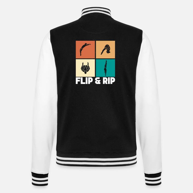 Diving diving board - College Sweat Jacket - black/white