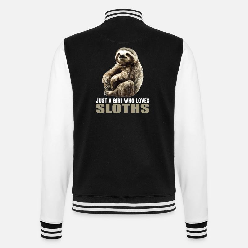 Faultiere Faultier - College-Sweatjacke - Schwarz/Weiß
