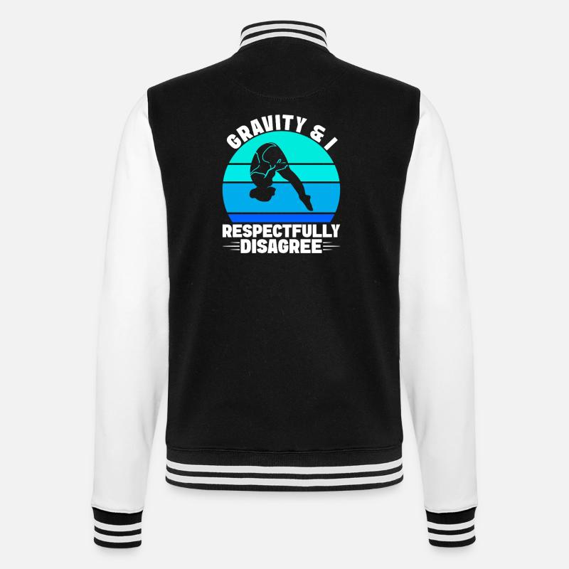 Diving diving board - College Sweat Jacket - black/white
