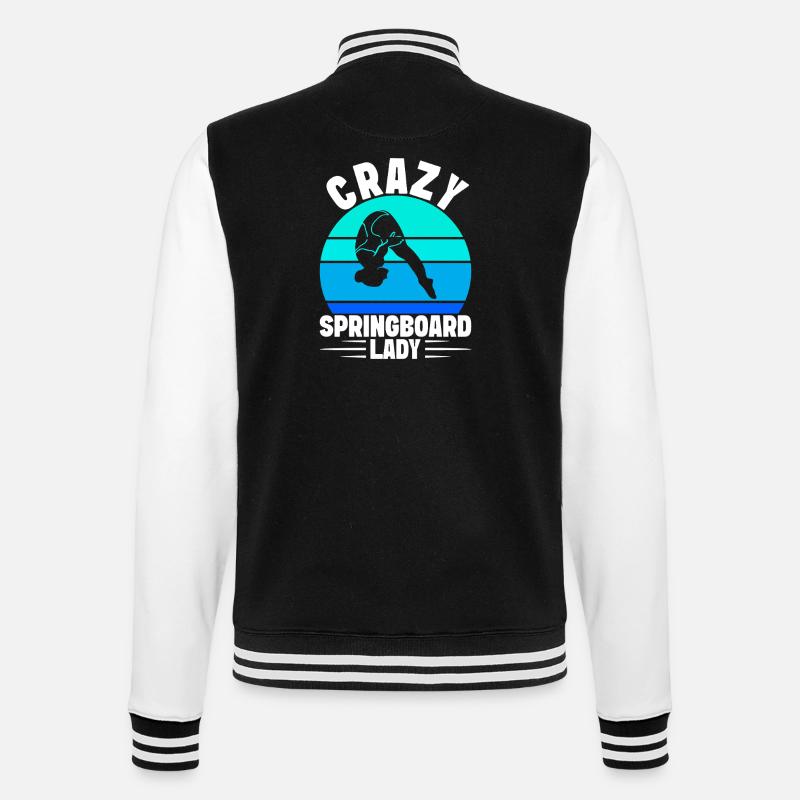 Diving diving board - College Sweat Jacket - black/white