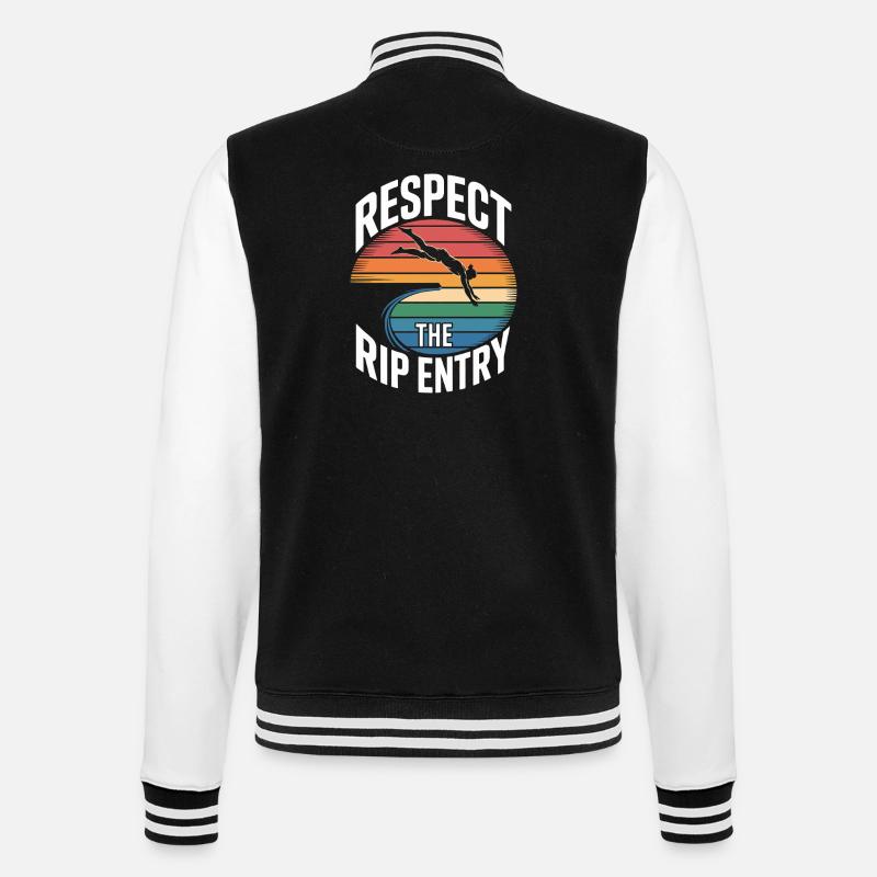 Diving diving board - College Sweat Jacket - black/white