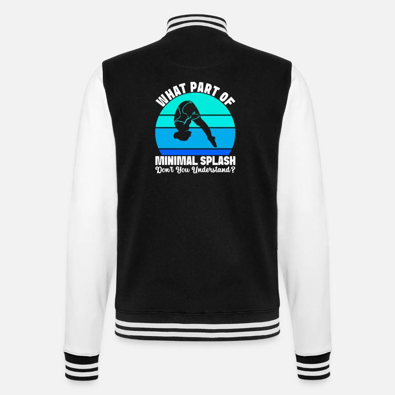Diving diving board - College Sweat Jacket - black/white