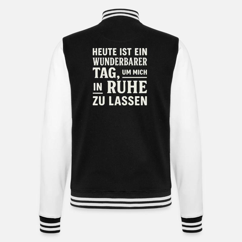 Leave alone – sarcastic design - College Sweat Jacket - black/white