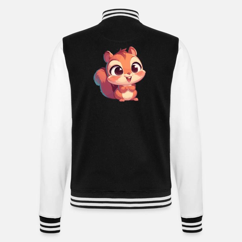Squirrel - College Sweat Jacket - black/white