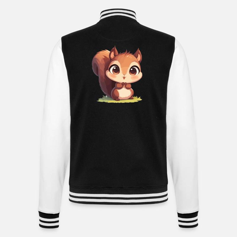 Eichhörnchen - College-Sweatjacke - Schwarz/Weiß