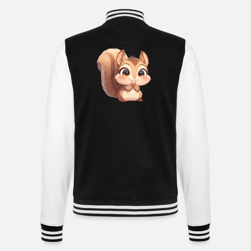 Squirrel - College Sweat Jacket - black/white
